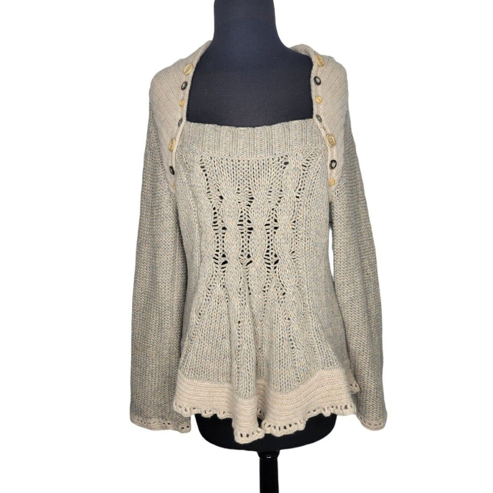 Anthropologie ROSIE NEIRA L Pinafore Pullover Knit Sweater Wool Alpaca RARE